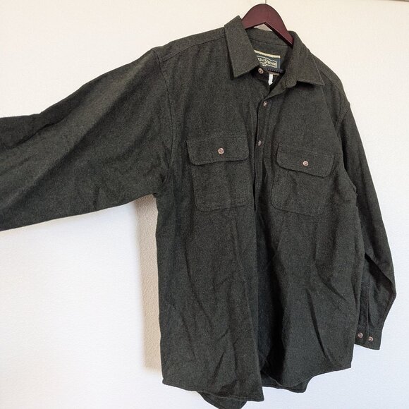 Field & Stream 100% Cotton Rugged Flannel Shirt Army Green XL Outdoor Fishing - Picture 3 of 9